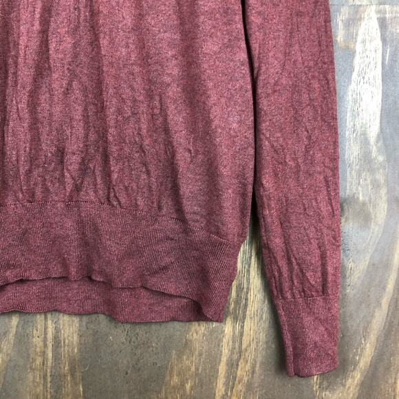 Banana Republic Mens Sweater Burnt Orange Brown V Neck Silk Cashmere Blend XL - Picture 5 of 13